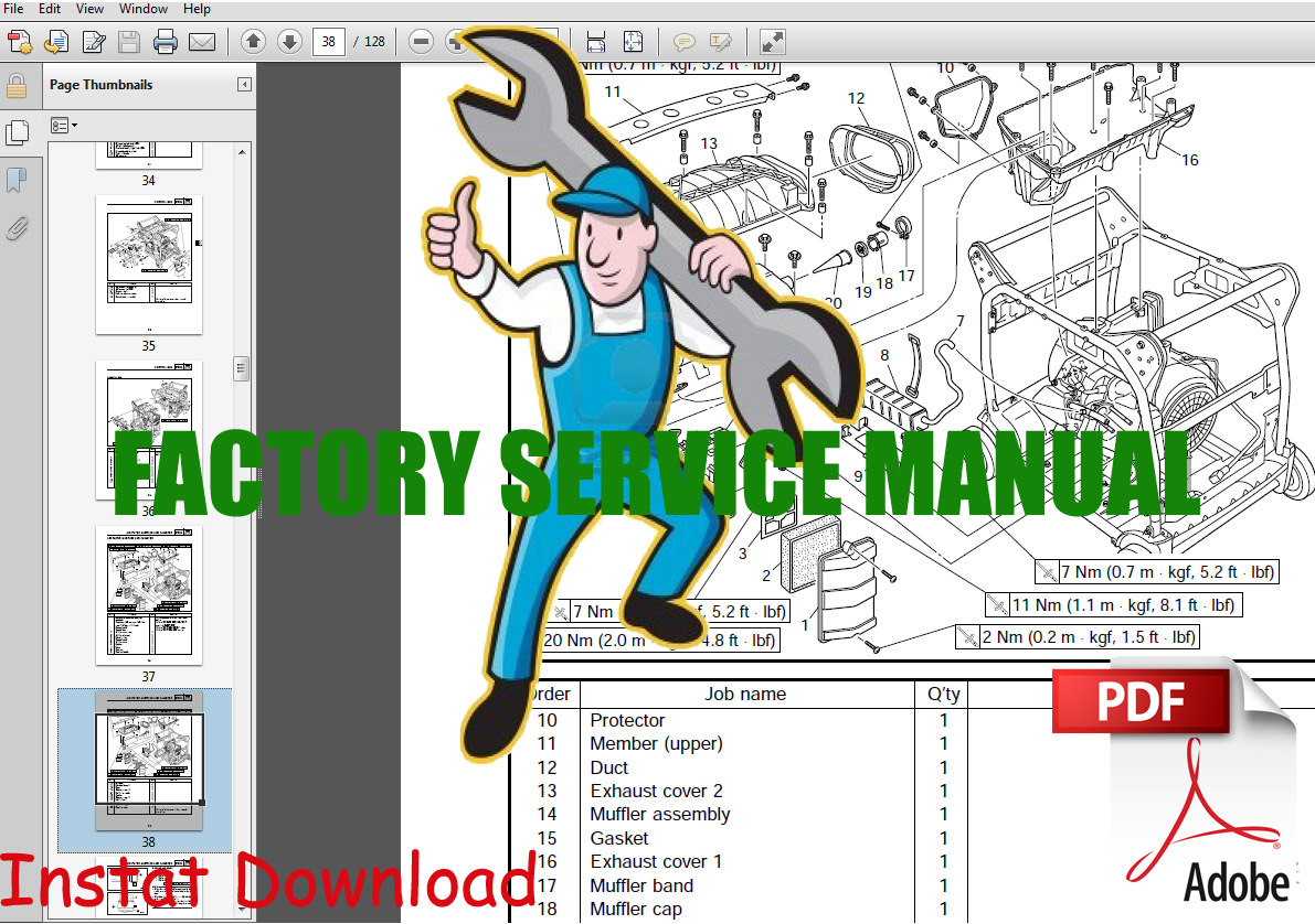 Thumbnail Yamaha EF4000DE / YG4000D Generator Service Manual