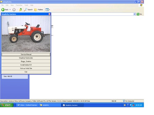 Product picture Simplicity tractor 3416H owners maintenance service manual